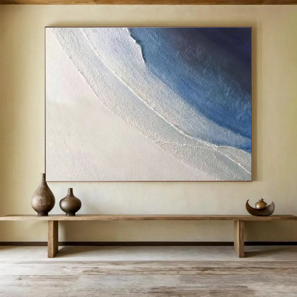 “Soft Blue and White Gradient” - Minimalist Acrylic Painting On Canvas DKS894