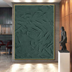 “Dark Green Textured Surface” - Textured Abstract Painting On Canvas PS0430