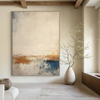 Beige, Blue, Brown, Orange with Abstract Simplicity "Simple Beauty" Abstract Painting On Canvas PS1343
