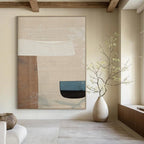 “Cardboard - Inspired Collage” - Neutral Tones & Minimalist Forms Painting On Canvas DS182