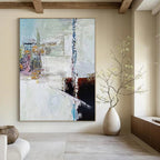 “White - Based Abstract Layers” - Abstract Expressionist Painting On Canvas DS040
