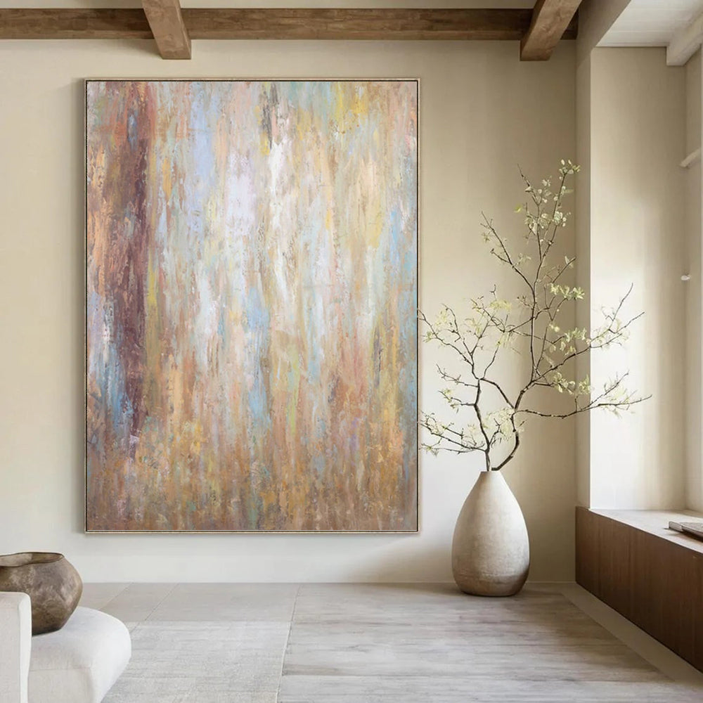 “Warm Tones Blend: Earthy Hues Abstract” - Textured Abstract Painting On Canvas PT0946