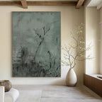 “Grey - Black Textured Abstract” - Textured Abstract Painting On Canvas PT1205