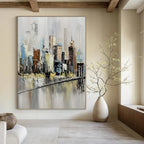 “Cityscape Impasto” Painting On Canvas PT1451