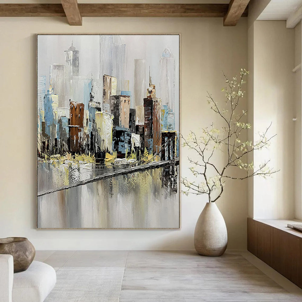 “Cityscape Impasto” Painting On Canvas PT1451