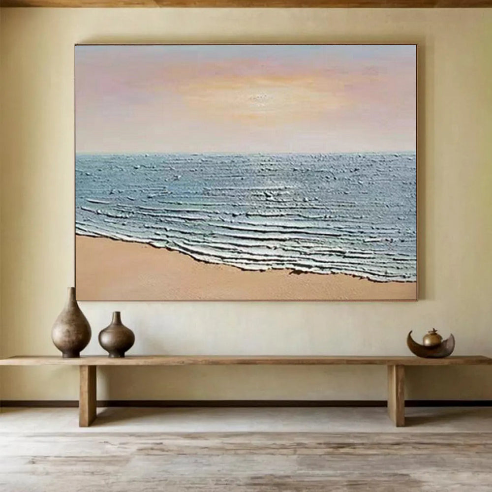 “Textured Seashore” - Impasto Beach Painting On Canvas PT184