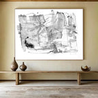 “Black and White Abstract Textures” - Abstract Expressionist - Painting On Canvas PT1788