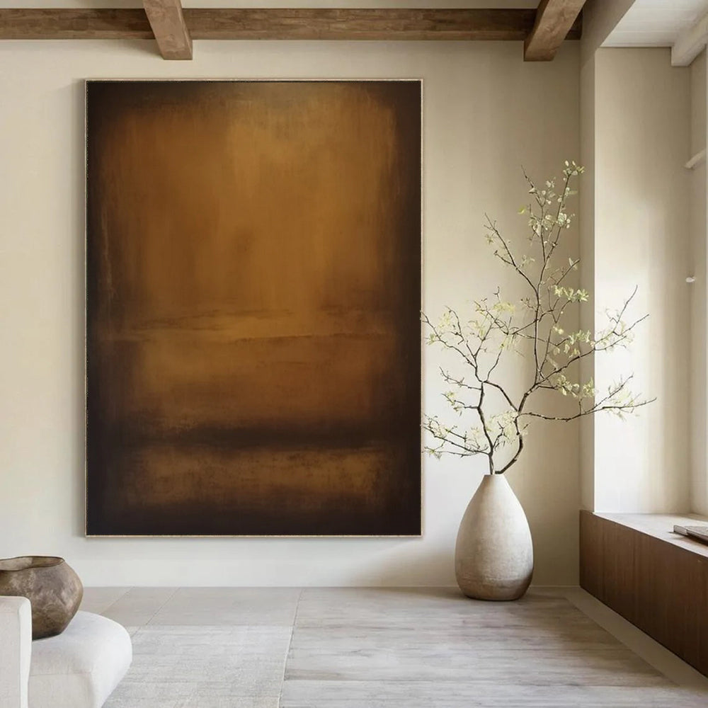 “Warm Brown Gradient” - Subtle Abstract Painting On Canvas DS372