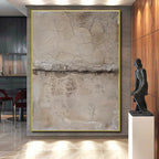 “Cracked Beige Texture” - Beige Abstract Minimalist Painting On Canvas PS0703