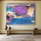 “Purple - Blue Vivid Abstract” Abstract Painting On Canvas DKS161