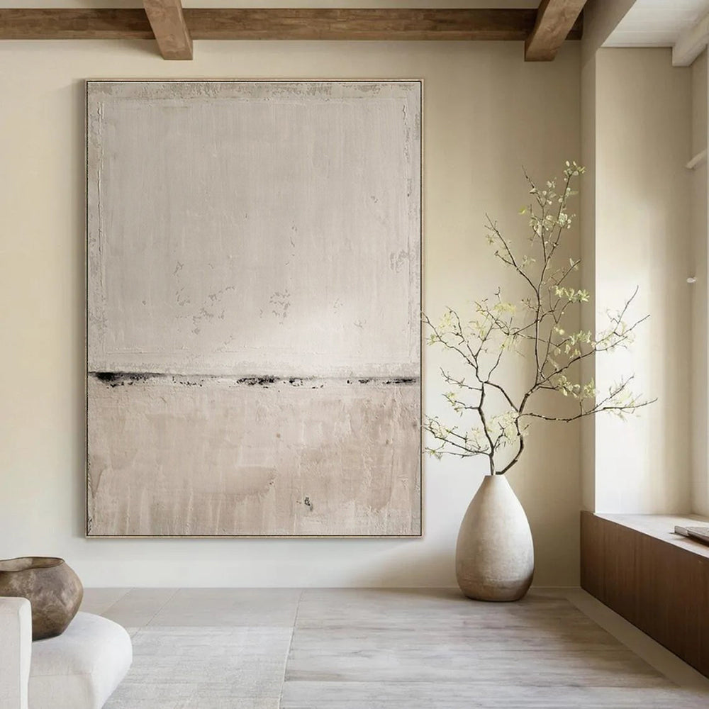 White, Gray with Subtle Textures "Whispering Walls" Abstract Painting On Canvas PS1370