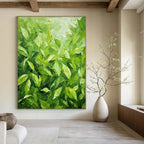 “Lush Green Leaves” - Realistic Botanical Painting On Canvas PT2293