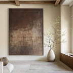 Brown with Gradient Textures "Time's Patina" Abstract Painting On Canvas PS1367