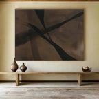 “Brown and Black Ethereal Abstract” - Abstract Painting on Canvas, Fits Study & Library DKS585