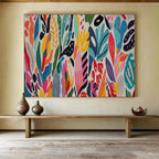 “Colorful Floral Patterns” - Vivid Blooms “Botanical Carnival” Painting On Canvas PT1649