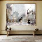 “Soft Gray and Brown Abstract Landscape” - Ethereal Abstract Painting On Canvas PT135