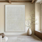 “White Textured Lines” - Minimalist Abstract Painting On Canvas PT1129