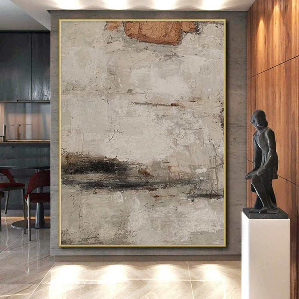 “Textured Neutral Abstract” - Earthy Abstract Painting On Canvas PS0101