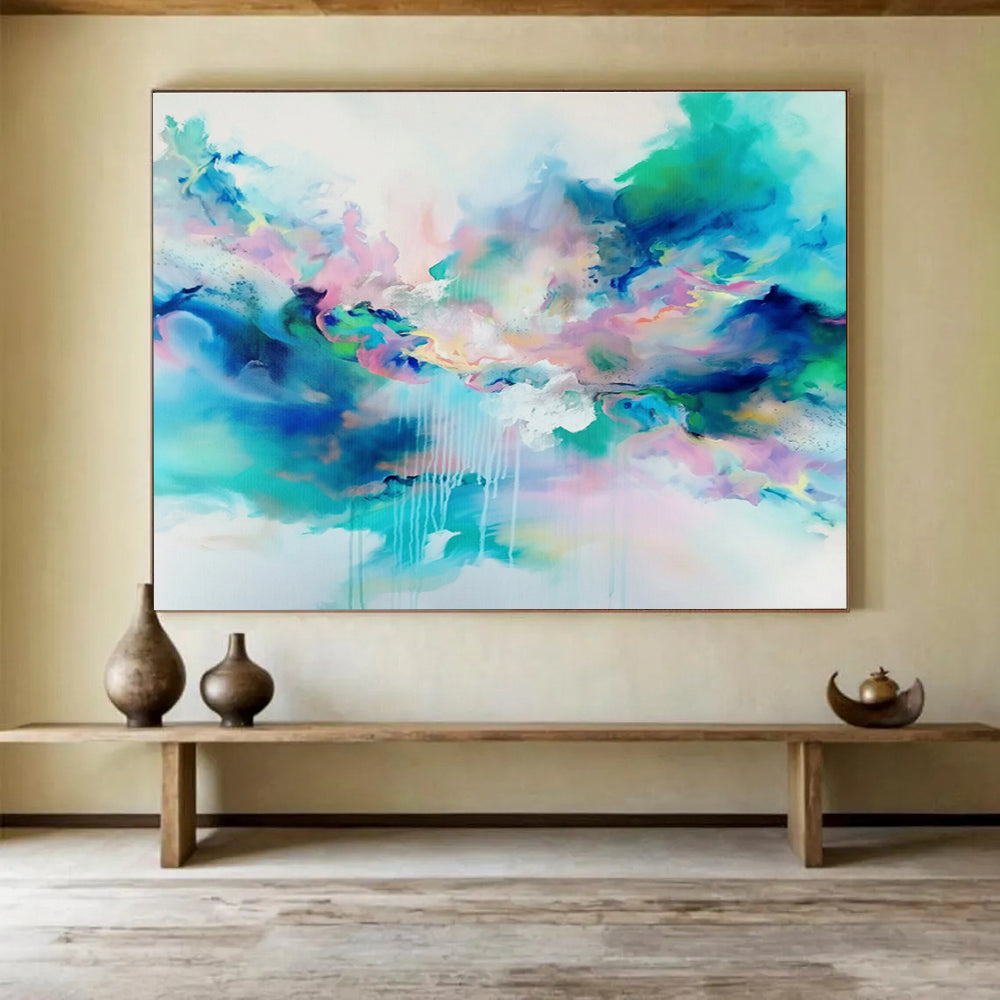 “Dreamy Color Clouds” - Fluid Abstract Painting On Canvas DKS486
