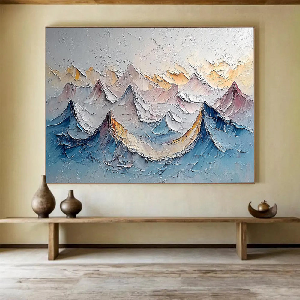 “Colorful Mountain Ridges” - Impasto Oil Painting on Canvas DKS902