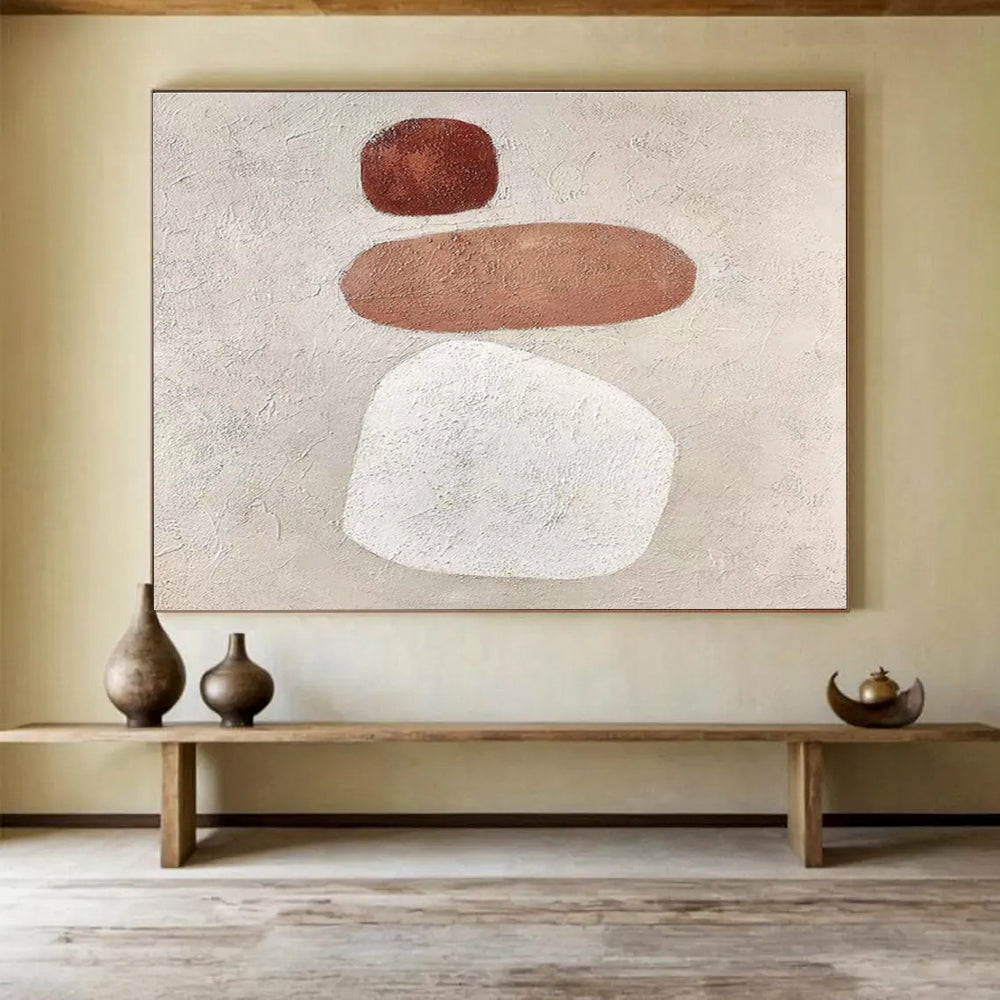 “Earth - Toned Minimalist Abstract” - Minimalist Abstract Painting, Suitable for Meditation Room & Hallway DKS594