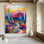 “Colorful Desert Landscape” - Abstract, Southwest - Themed Painting On Canvas PT1556