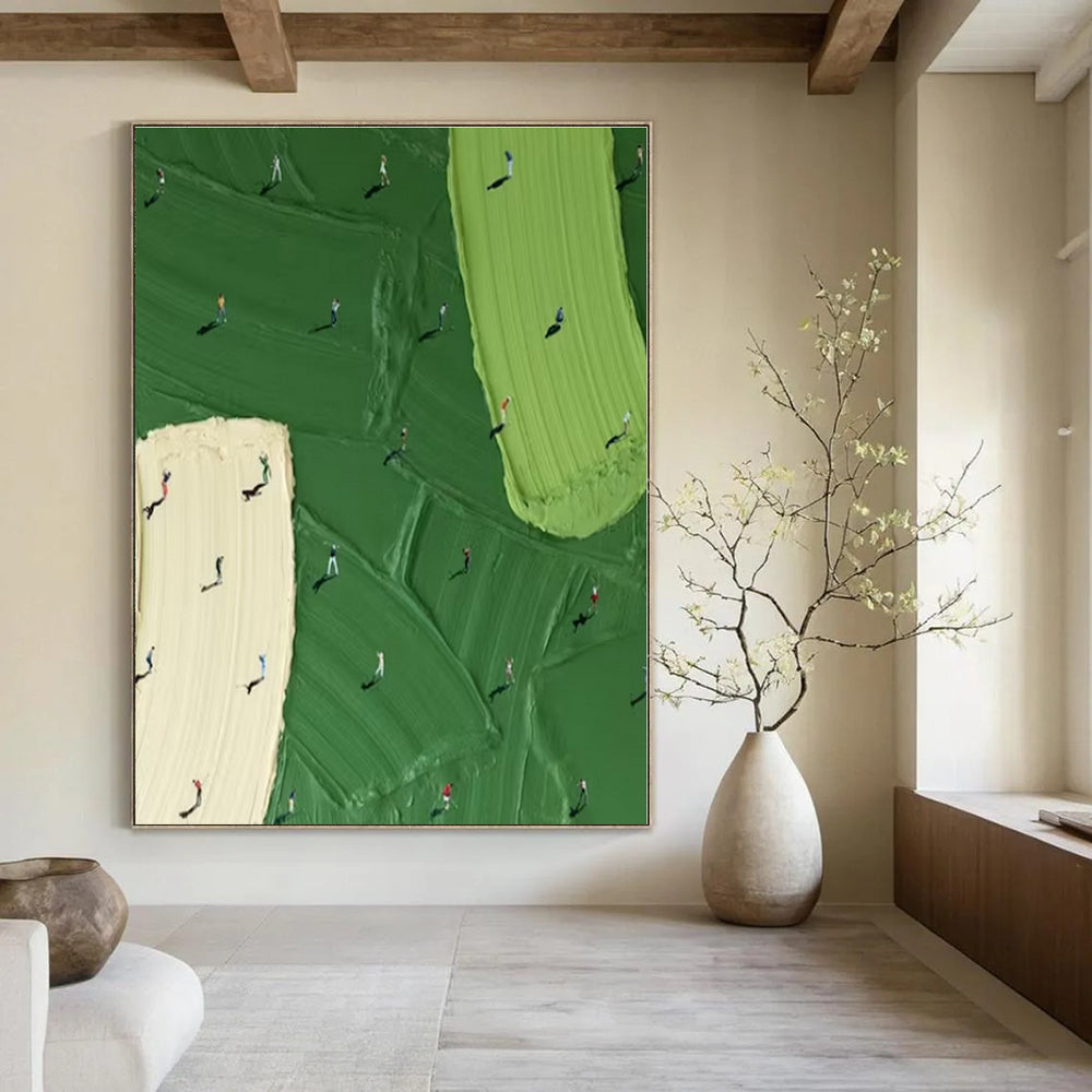 Beige, Blue, Brown, Orange with Abstract Simplicity "Simple Beauty" Abstract Painting On Canvas PS1353