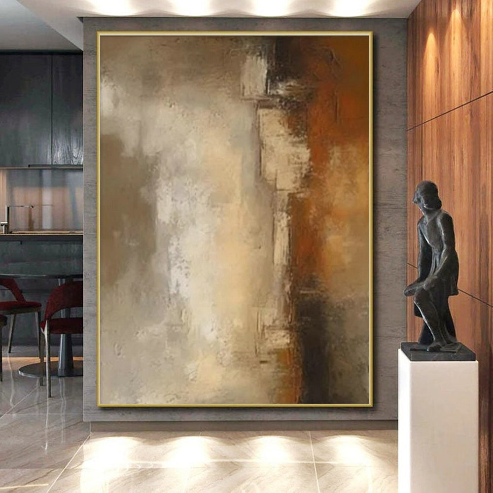 “Neutral Abstract Gradient” - Brown, Beige, Gray Abstract Gradient Painting PS0599