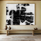 “Monochrome Layered Abstract” - Textured Abstract Painting On Canvas PT134