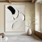 “Black and White Textured Abstract” - Abstract, Tactile - Styled Painting On Canvas PT1665