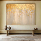 “Gilded Drip Elegance” - Gold - Accent Abstract Painting On Canvas PT1535