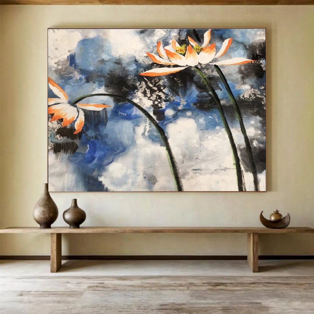 “Watercolor Lotus Flower Painting” - Watercolor Flower Painting, Suitable for Zen - Inspired Bathroom & Meditation Room DKS627