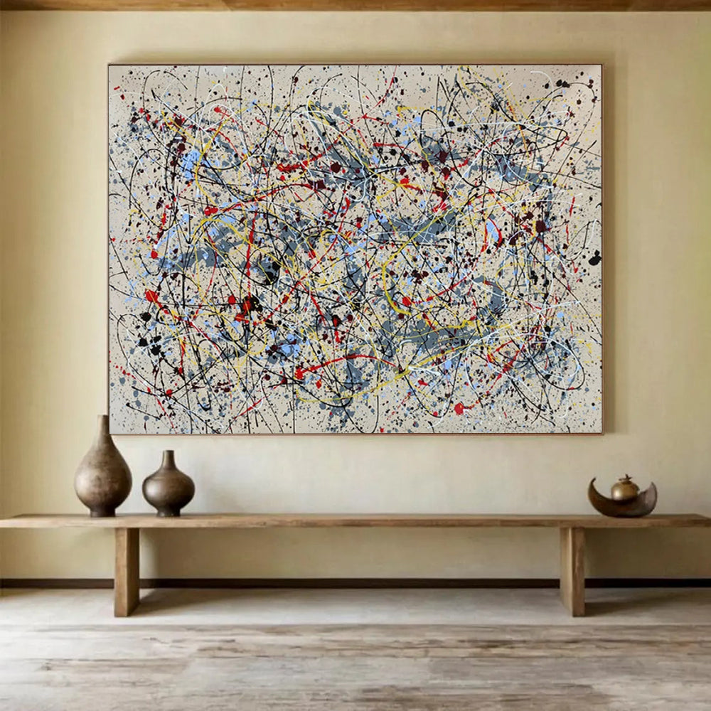 “Colorful Drip Art Extravaganza” - Pollock - Inspired Abstract Painting On Canvas PT1589