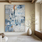 “Blue - Gray Abstract Impressions” - Abstract Landscape Painting On Canvas DS028