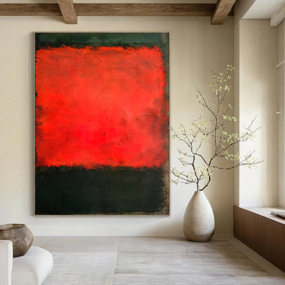 “Red - Black Abstract” - Abstract, Intense - Styled Painting On Canvas PT1614