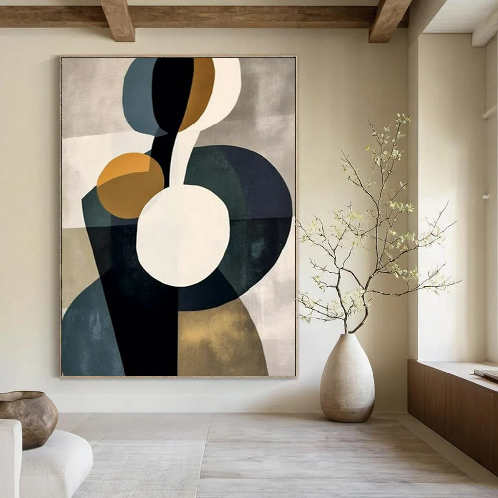 Color - Blocked Organic Shapes - Geometric Abstract Painting On Canvas PS1249