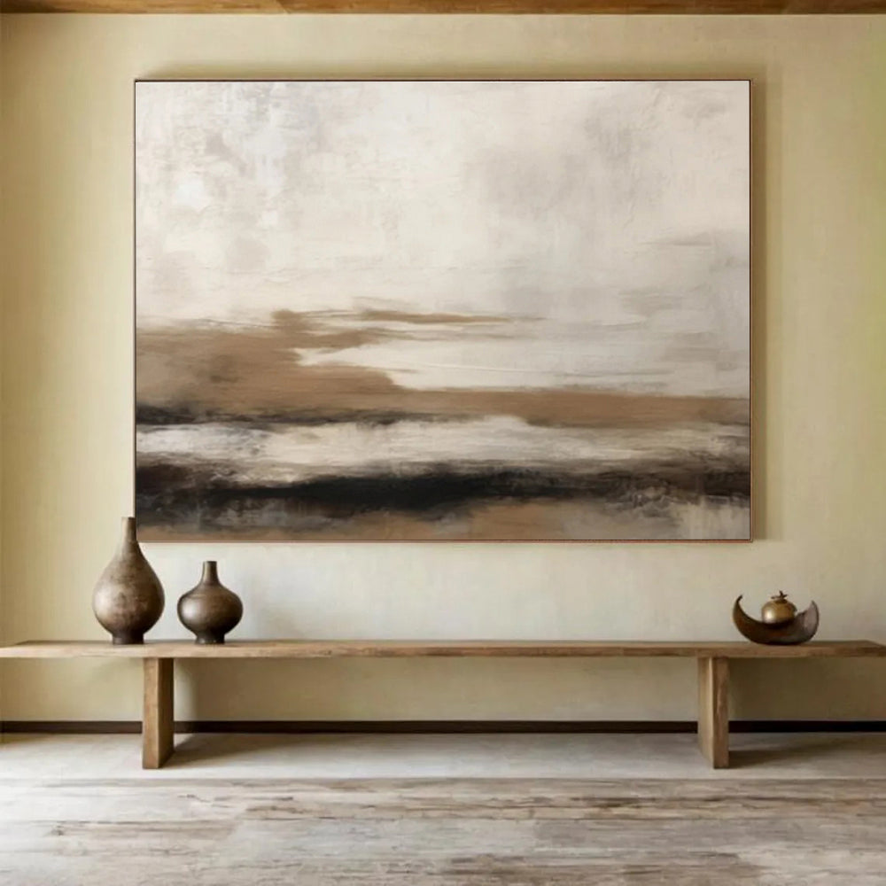 Layered Earth Tones - Textured Landscape Painting On Canvas DKS332