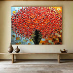“Red Blossom Textured Bouquet” - 3D Floral Painting On Canvas PT226