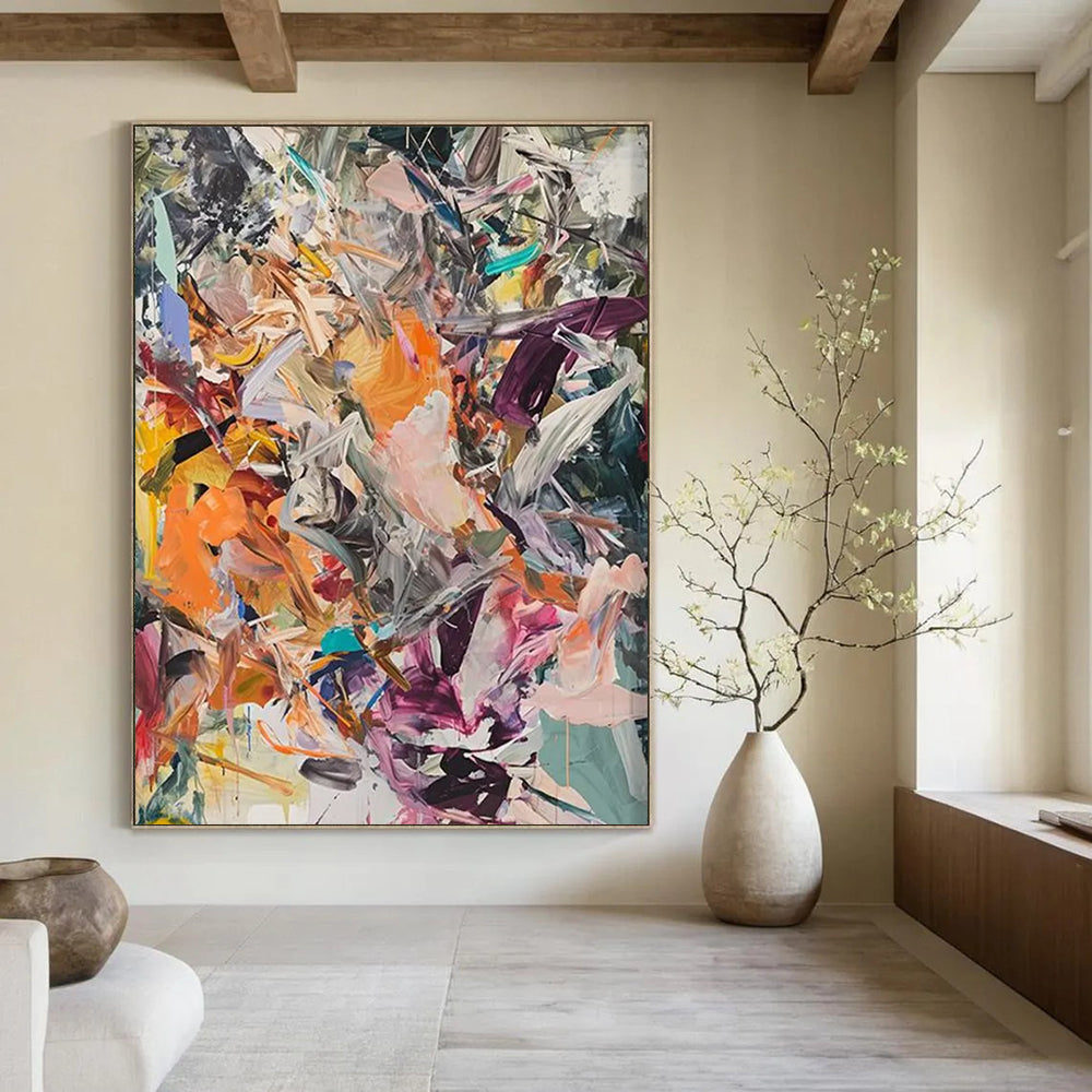 Chaotic Color Burst Painting On Canvas DS098