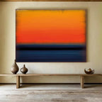 “Sunset Gradient” - Color - Blocked Landscape Painting On Canvas DKS449