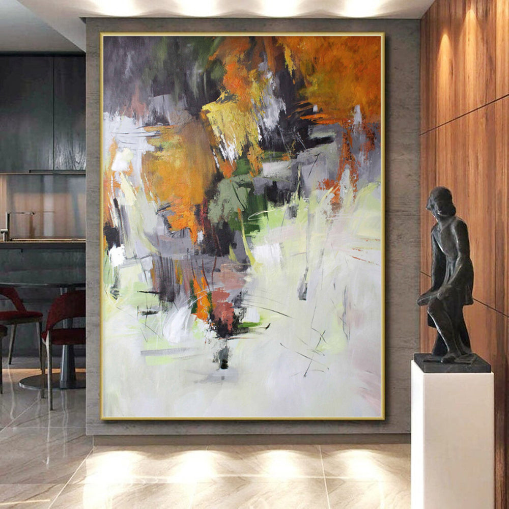 “Vibrant Abstract of a Colorful Landscape” - Fauvist Abstract Painting On Canvas PS0261