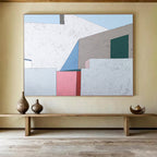 “Pastel - Toned Architectural Abstract” - Abstract Painting on Canvas DKS572