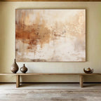 Warm Beige Abstract Textures - Expressive Abstract Painting On Canvas DKS330