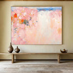 “Blush & Coral Blooms” - Impressionistic Floral Painting On Canvas DKS411