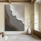 “Neutral Textured Layers - Earthy Tones & Ripped Paper Effects” Painting On Canvas DS269