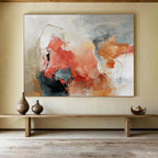 “Red And Earthy Abstract” - Abstract Painting On Canvas DKS515