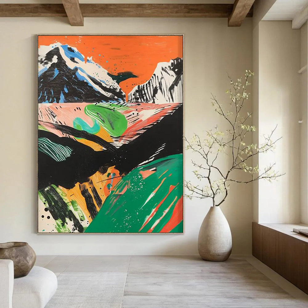 Colorful Mountain Landscape Painting On Canvas DS092