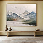 “3D Textured Mountain Range” - Sculptural Landscape Painting On Canvas DKS462
