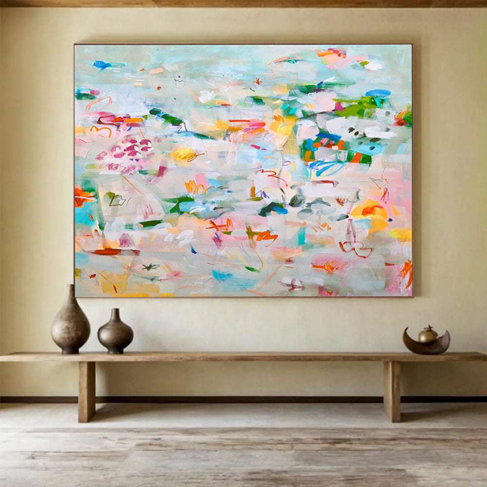 Colorful Eclectic Abstract Painting On Canvas DKS036
