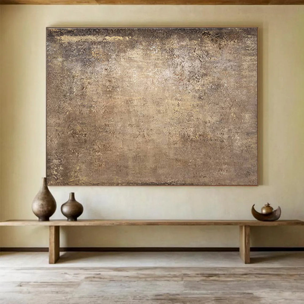 “Brown Textured Abstract” - Textured Abstract Painting, Great for Industrial - Style Room & Den DKS602